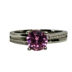 RHINESTONE Sterling Engagement Ring, Size 7.5, 3.21 G