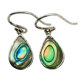 ABALONE Sterling Teardrop Earrings, 2.21 G