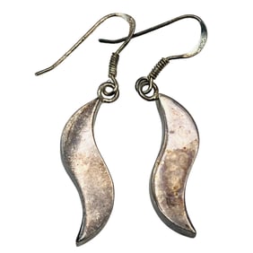 Sterling Swirl Dangle Earrings, 3.41 G