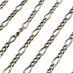 MC224, MEX Sterling Figaro Chain Necklace, 3.93 G