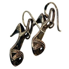 Sterling High Heels Dangle Earrings, 3.06 G