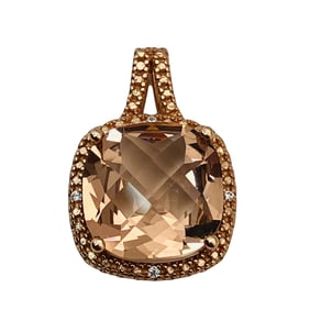 Sterling Clear Stone Halo Pendant, 3.23 G