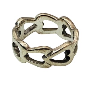 Sterling Heart Band Ring, Size 2, 2.32 G