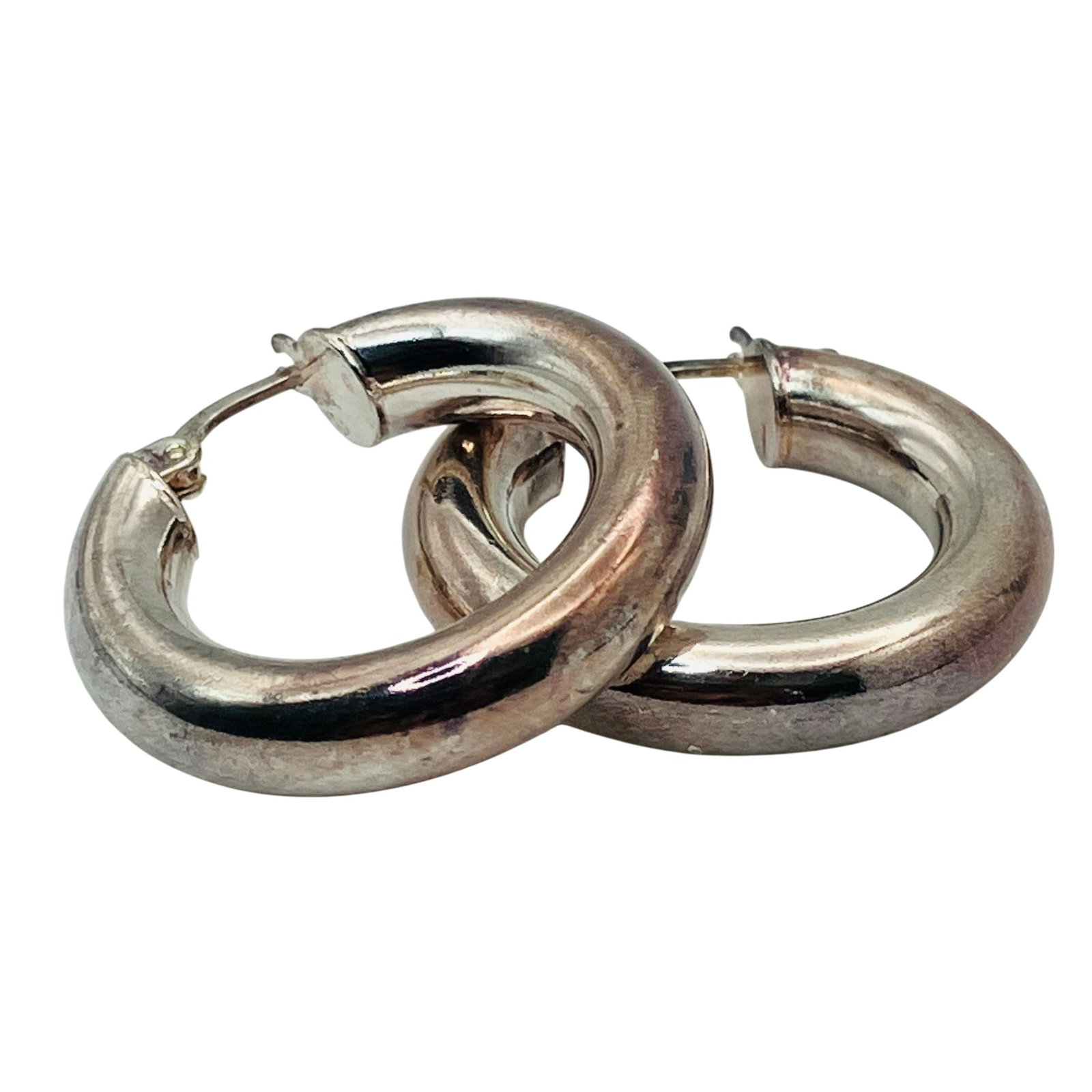 DYADEMA, Italy, Sterling, Puffy Hoop Earrings, 5.33 G: DYADEMA Italy Sterling puffy hoop earrings 5.33 g