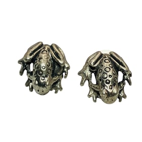 Sterling Frog Stud Earrings, 1.28 G
