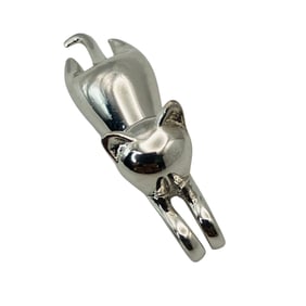 Sterling Stretching Cat Pendant, 2.00 G