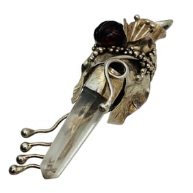 QUARTZ Sterling Floral Design Pendant, 5.28 G