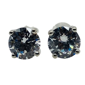EJI, Sterling Clear Stone Stud Earrings, 1.11 G