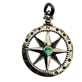 ABALONE Sterling Compass Pendant, 2.95 G