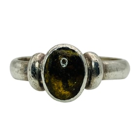 AMBER Sterling Solitaire Ring, Size 7.5, 3.900 G