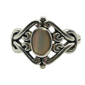 Mother Of Pearl, Sterling Ring Size 8.5, 3.86 G