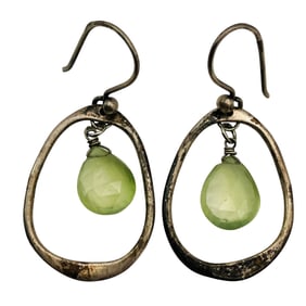 PERIDOT Sterling Teardrop Dangle Earrings, 5.34 G