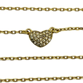 Sterling Clear Stone Pave Heart Pendant Cable Chain Necklace, 1.74 G