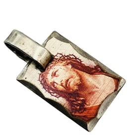 MEX, Sterling Religious Rectangle Pendant, 1.32 G