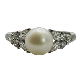 H, PEARL Sterling Cluster Ring, Size 7, 2.51 G