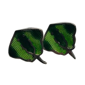 980 Silver Sterling Enamel Stingray Earrings 4.15 G