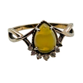 Opal Sterling Ring Twist Band Size 6, 1.9 G