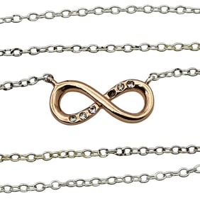 LA Sterling Infinity Symbol Pendant Cable Chain Necklace, 1.49 G