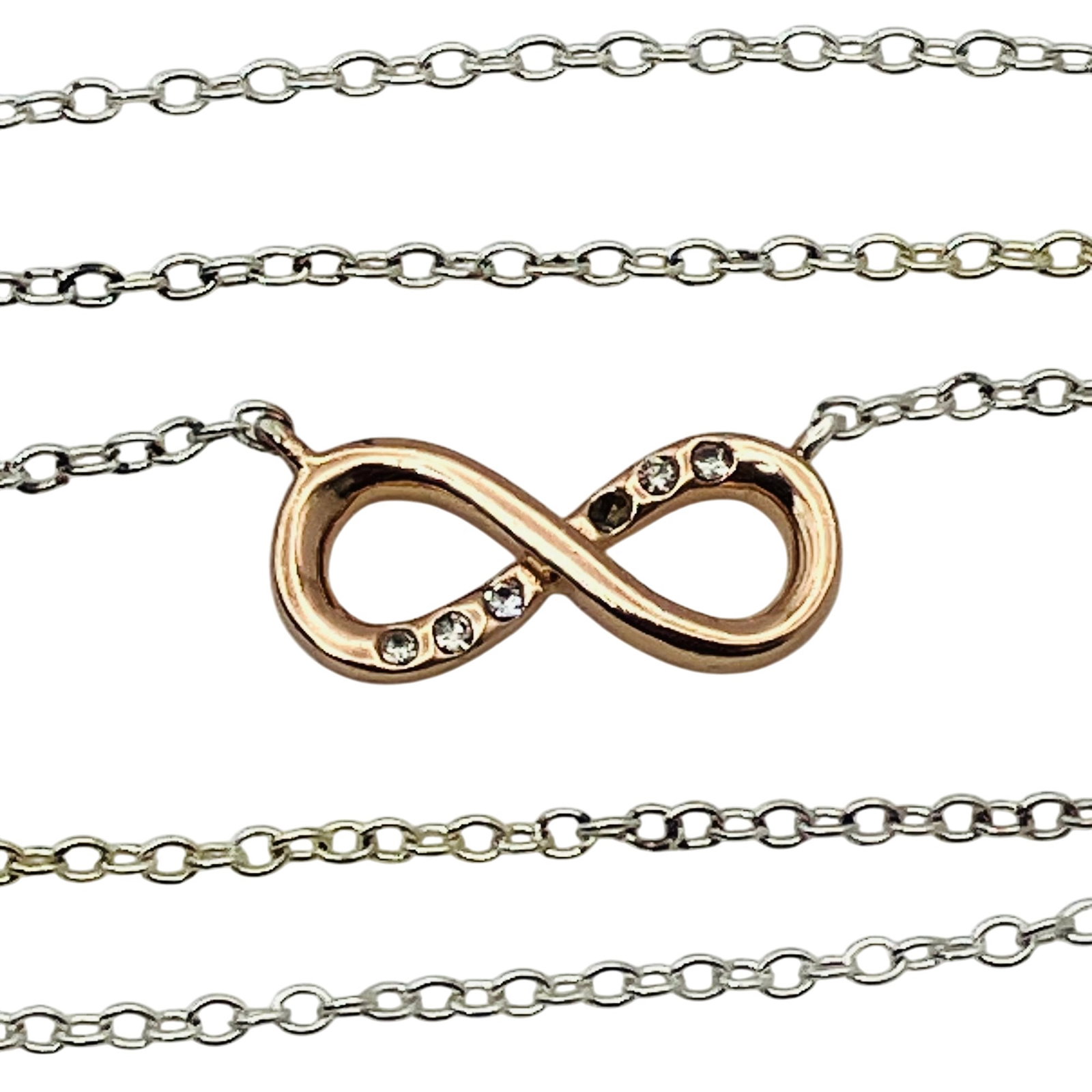LA Sterling Infinity Symbol Pendant Cable Chain Necklace, 1.49 G: LA Sterling Infinity symbol pendant cable chain necklace 1.49 gMissing stoneSee picturesAs is