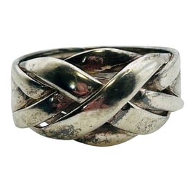 Sterling Basketweave Braided Band 5.61 G Size 8