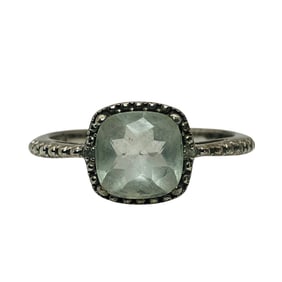 MC, AQUAMARINE Sterling Solitaire Ring, Size 7, 1.89 G
