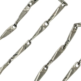 Sterling Unique Paddle Link Chain Necklace, 2.26 G