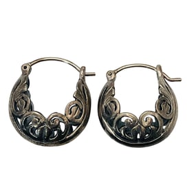 SILPADA Sterling Filigree Open Hoop Earrings, 5.29 G