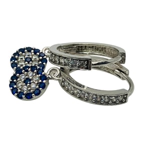 TANZANITE Sterling Huggie Earrings, 2.67 G