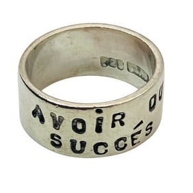 ELASE Sterling AVOIR DU SUCCES Band Ring, Size 5.5, 5.49 G