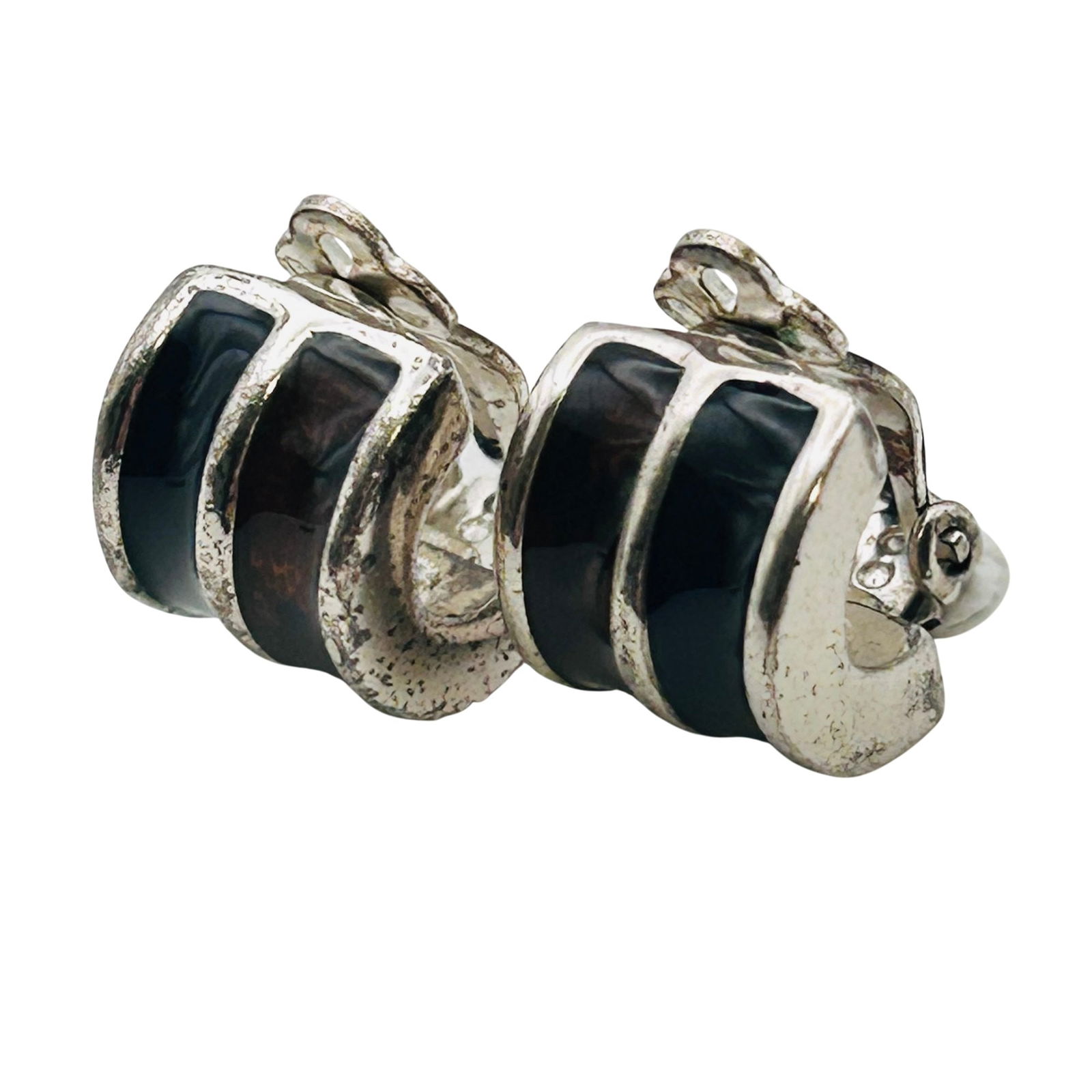 Monet Sterling Clip On Half Hoop Earrings 10.5 G (1 of 5)