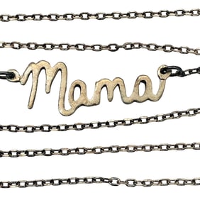 Sterling Mama Pendant Cable Chain Necklace, 2.48 G