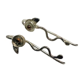 Sterling Modernist Earrings, 1.31 G