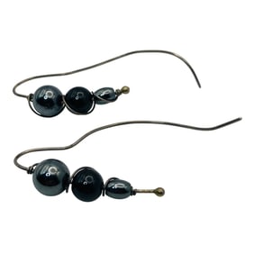 ONYX Sterling Twisted Earrings, 5.95 G