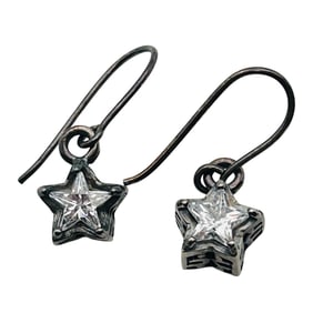 SILPADA Sterling Rhinestone Star Dangle Earrings 2.95 G