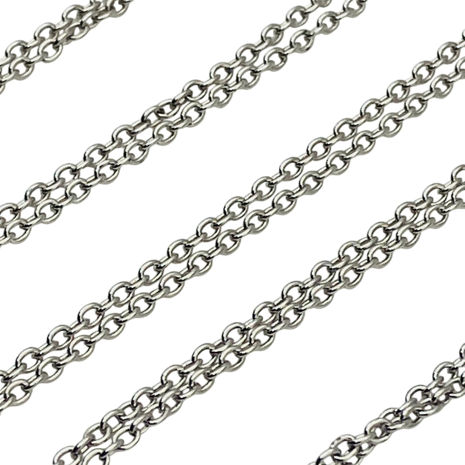 N, Sterling Double Strand Cable Chain Necklace, 3.18 G: N Sterling double strand cable chain necklace 3.18 g