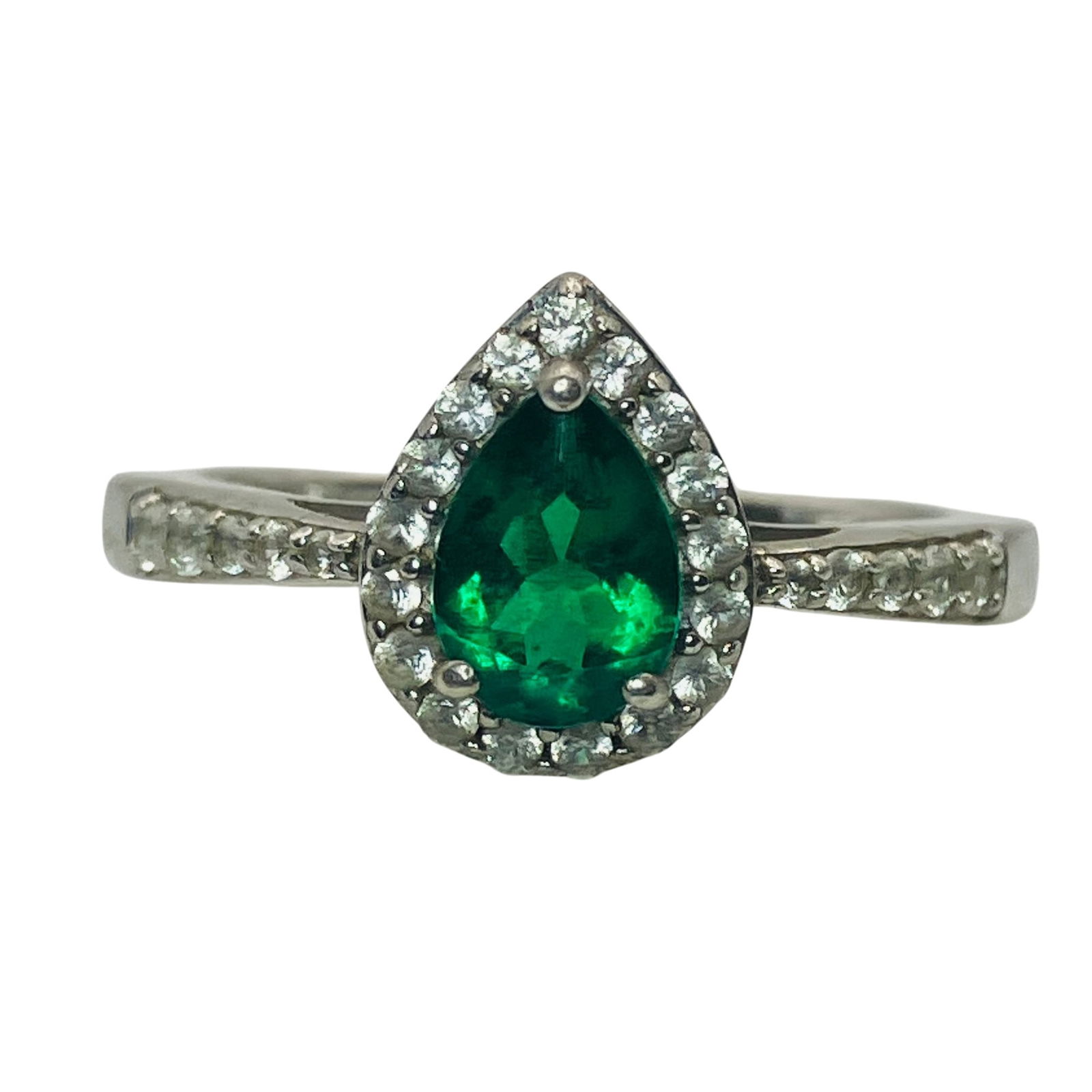 CO, EMERALD, TOPAZ Surround Sterling Ring, Size 7, 2.72 G (1 of 6)