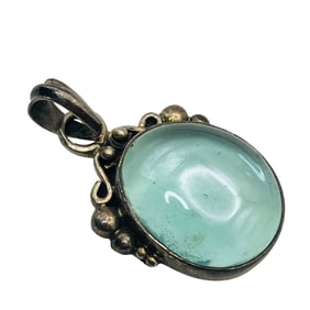 Sterling Clear Blue Stone Pendant, 7.19 G