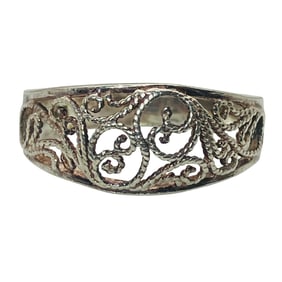 Sterling Filigree Band Ring, Size 6, 1.82 G