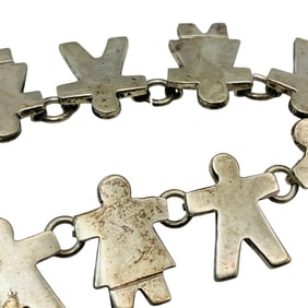 TAXCO, TA160, MEXICO Sterling Person Link Bracelet, 35.78 G