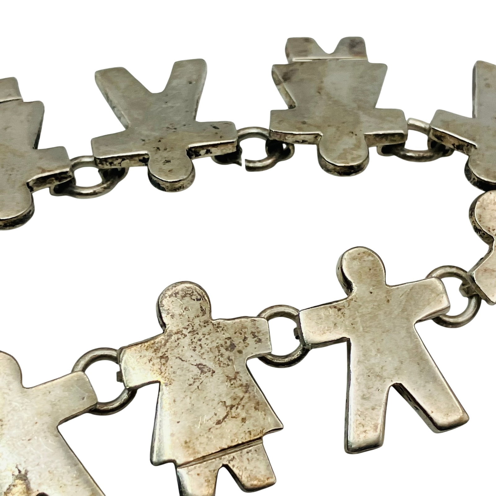 TAXCO, TA160, MEXICO Sterling Person Link Bracelet, 35.78 G: TAXCO TA160 MEXICO Sterling person link bracelet 35.78 g