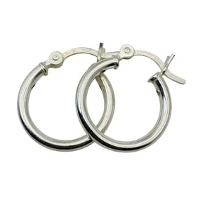 Sterling Hoop Earrings, 1.46 G