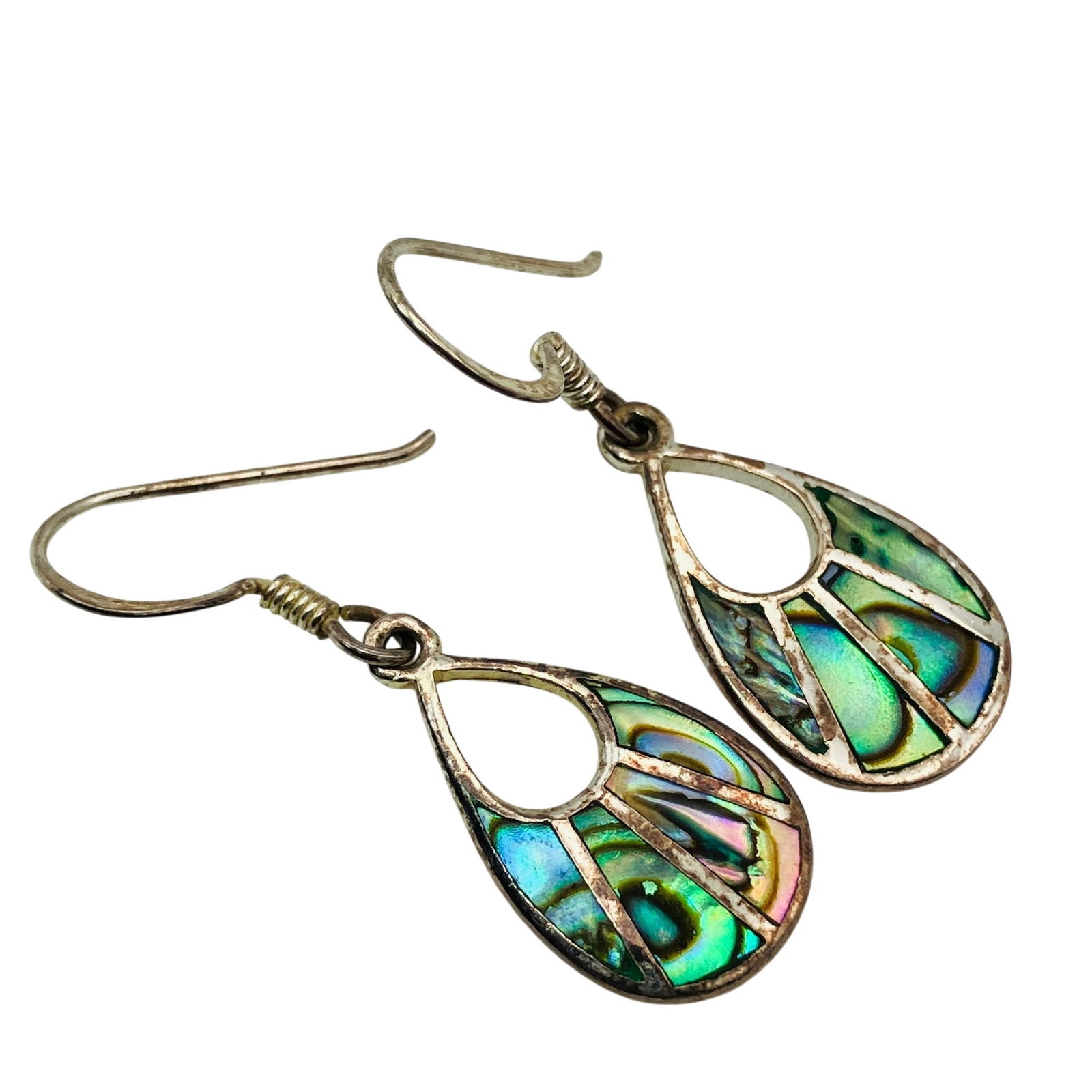 MC, ABALONE Sterling Teardrop Earrings, 2.70 G: MC ABALONE Sterling teardrop earrings 2.70 g