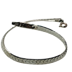 Italy, Sterling Flat Snake Chain Bracelet, 3.79 G