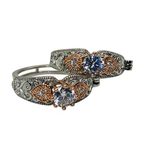 Prime, Art & Jewel, Brazil, CUBIC ZIRCONIA Sterling Hoop Earrings 4.39 G