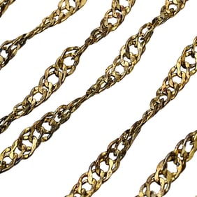 V, Italy, Sterling Long Twisted Curb Chain Necklace, 9.17 G