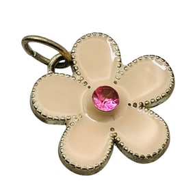 Sterling Pink Stone Flower Pendant, 1.62 G