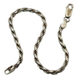GLO, Italy Sterling Rope Chain Bracelet, 6.37 G
