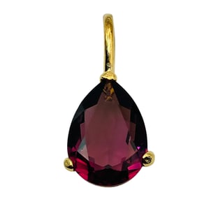 Sterling Purple Stone Teardrop Pendant, 4.51 G