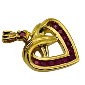 Pink TOPAZ Sterling Heart Pendant, 3.42 G