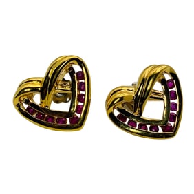 Pink TOPAZ Sterling Heart Stud Earrings, 4.03 G